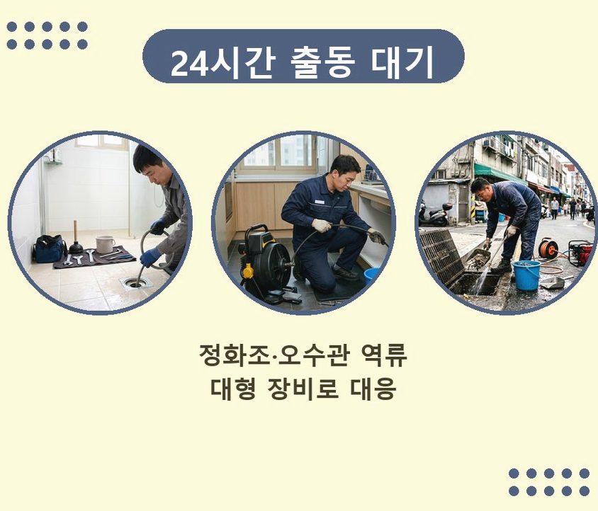 서울 성북구 종암동 변기막힘 긴급출동 현장 작업 사진 - 배관해결사
