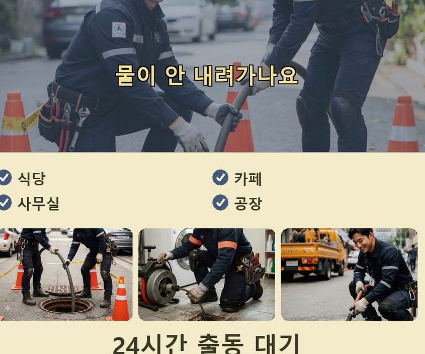 서울 성북구 종암동 하수구막힘 업체 현장 작업 사진 - 배관해결사
