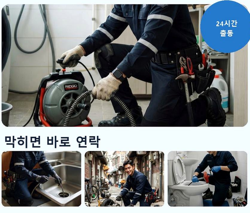 서울 노원구 중계동 싱크대막힘 출장비 무료 현장 작업 사진 - 배관해결사