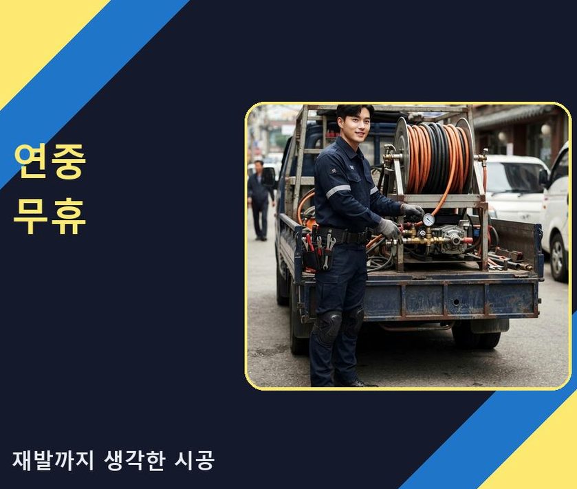 광주시 중대동 배수구막힘 긴급출동 현장 작업 사진 - 배관해결사