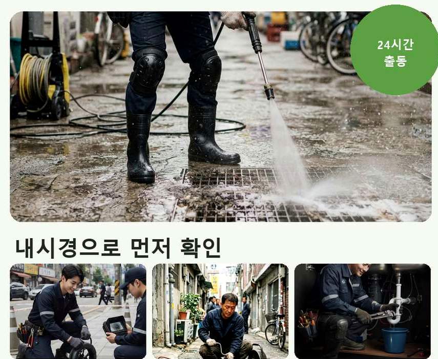 광주시 중대동 하수구막힘 전문 업체 현장 작업 사진 - 배관해결사