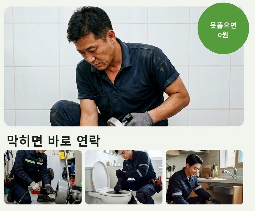 수원시팔달구 지동 변기막힘 긴급출동 현장 작업 사진 - 배관해결사