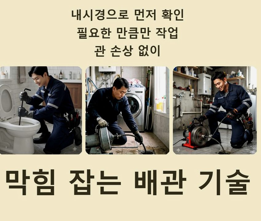 서울 강동구 천호동 변기막힘 긴급출동 현장 작업 사진 - 배관해결사