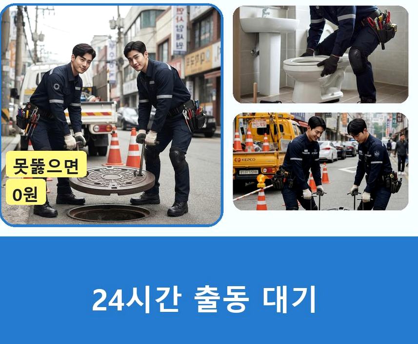 광명시 철산동 배수구막힘 당일 처리 현장 작업 사진 - 배관해결사