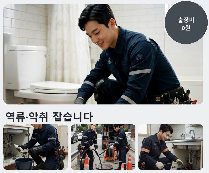 광명시 철산동 싱크대막힘 24시 출동 현장 작업 사진 - 배관해결사