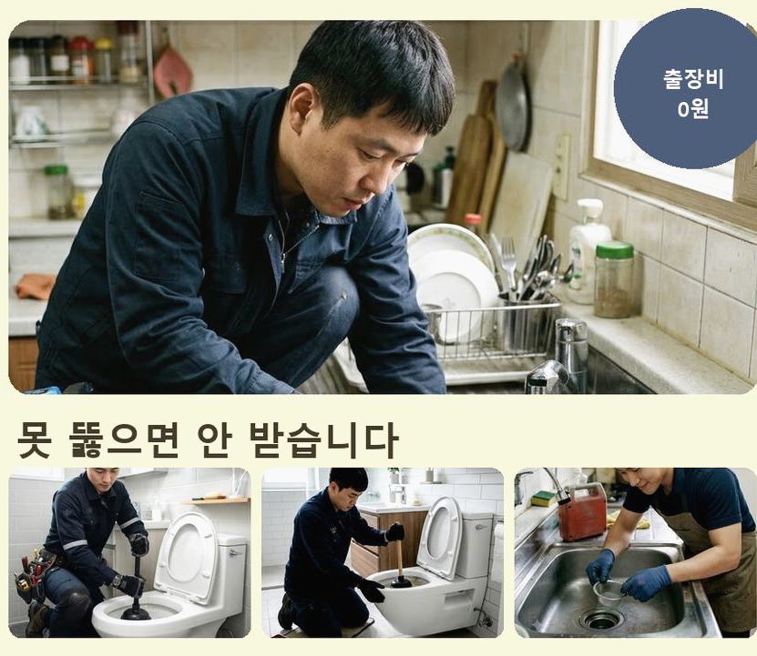 동두천시 탑동동 배수구막힘 원인 진단 현장 작업 사진 - 배관해결사