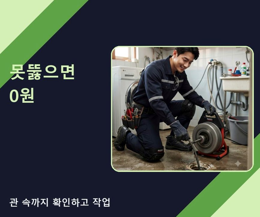 의정부시 호원동 싱크대막힘 업체 현장 작업 사진 - 배관해결사