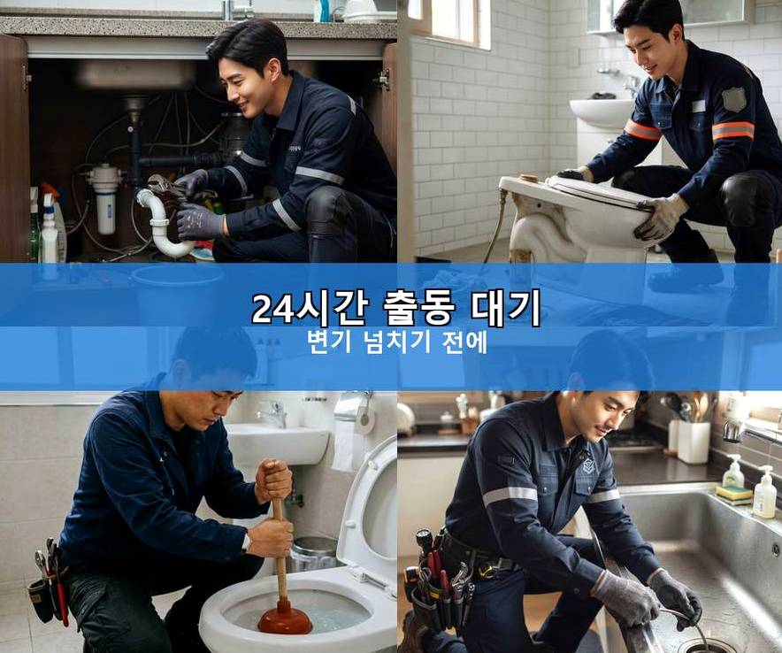 화성시 능동 변기막힘 당일 처리 현장 작업 사진 - 배관해결사