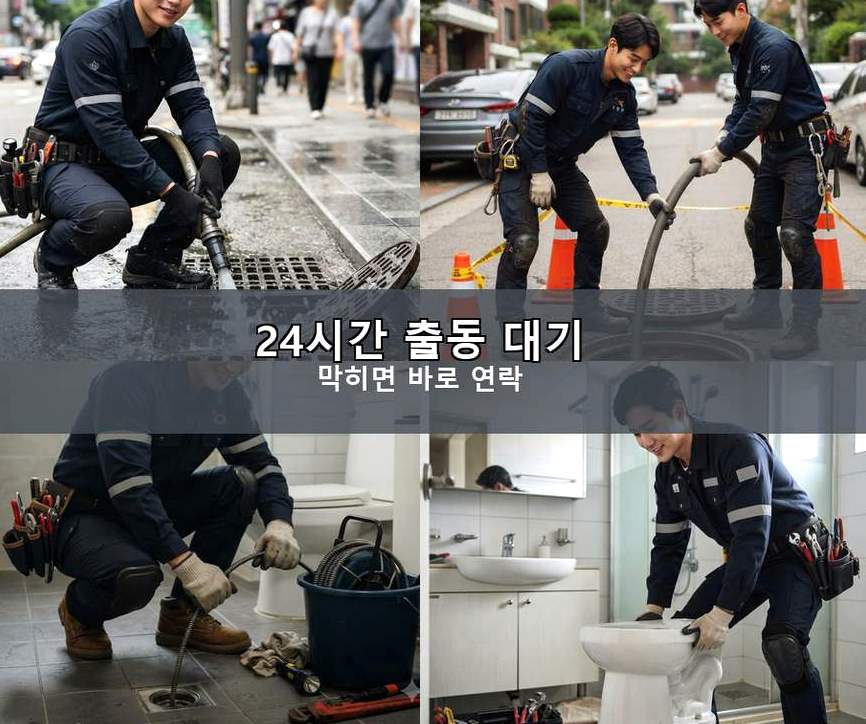 서울 동대문구 회기동 배수구막힘 가격 안내 현장 작업 사진 - 배관해결사