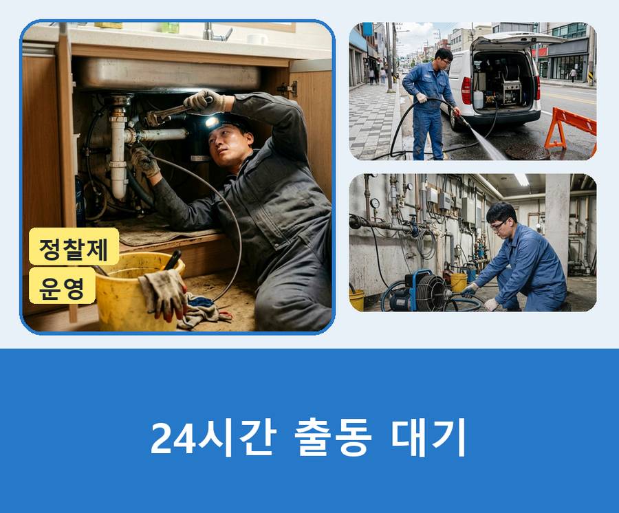 의정부시 가능동 변기막힘 고압세척·관통 작업 모습
