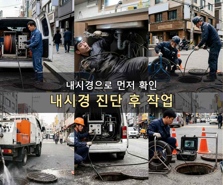 화성시비봉면구 포리 하수구막힘 야간 출동 현장 작업 사진 - 배관해결사