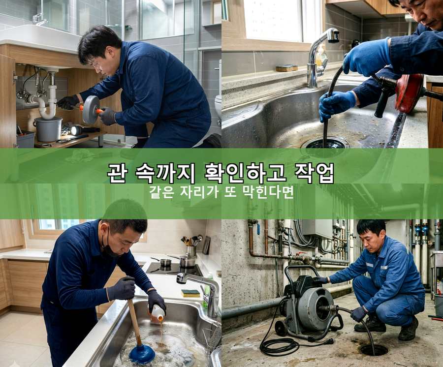 수원시영통구 매탄동 변기막힘 당일 처리 현장 작업 사진 - 배관해결사