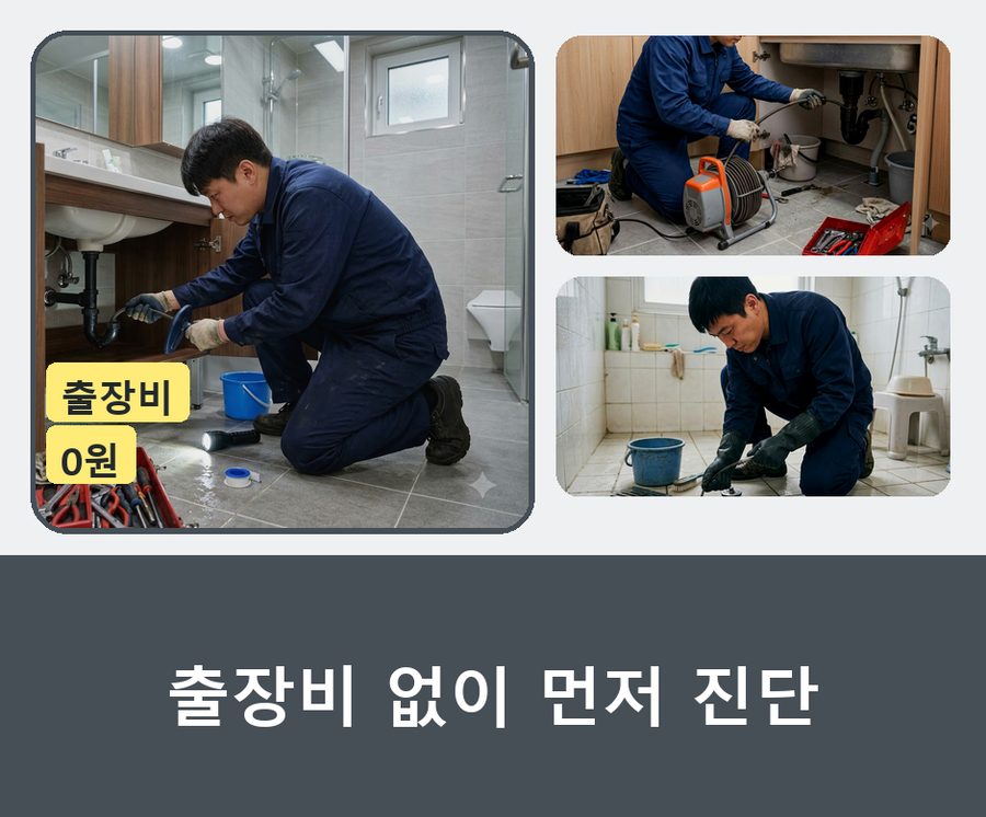 동두천시 걸산동 배수구막힘 뚫음 현장 작업 사진 - 배관해결사