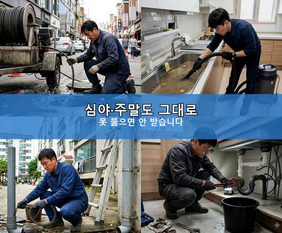 수원시팔달구구 천동 싱크대막힘 빠른 해결 현장 작업 사진 - 배관해결사