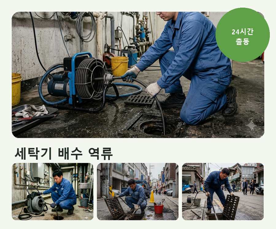 포천시 내촌면내리 배수구막힘 비용 현장 작업 사진 - 배관해결사