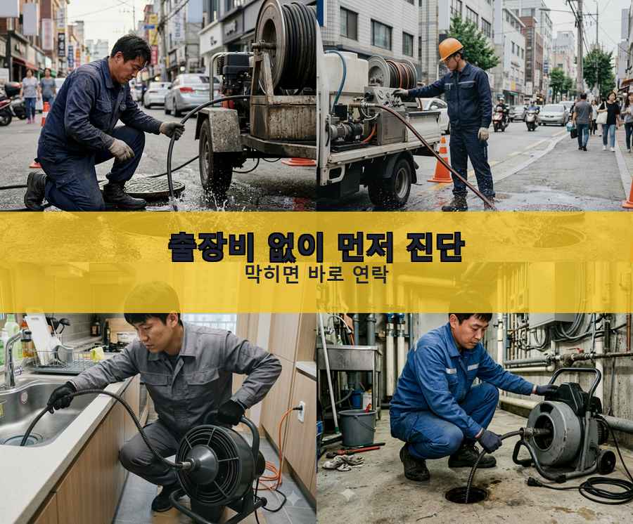 포천시 가산면가산리 하수구막힘 업체 현장 작업 사진 - 배관해결사