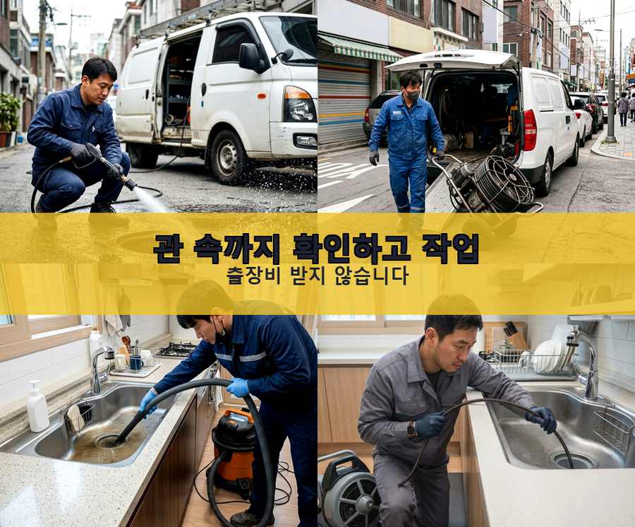 서울 금천구 가산동 하수구막힘 업체 현장 작업 사진 - 배관해결사