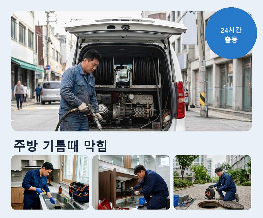 서울 노원구 상계동 하수구막힘 빠른 해결 현장 작업 사진 - 배관해결사