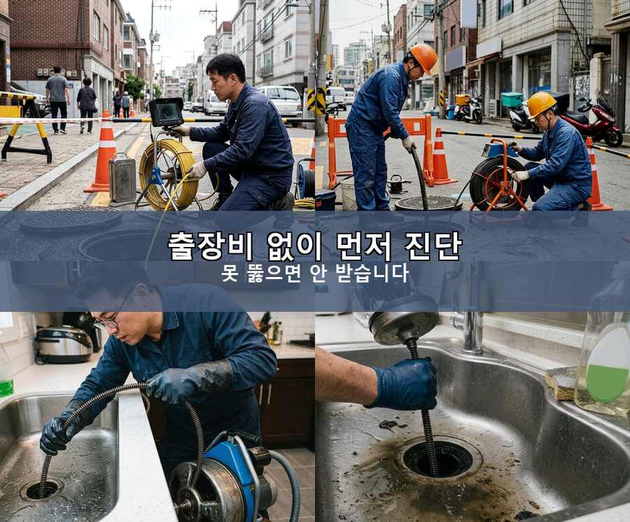 용인시기흥구구 갈동 세면대막힘 가격 안내 현장 작업 사진 - 배관해결사