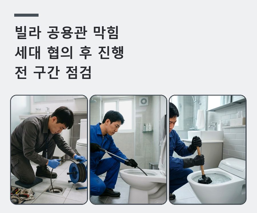 화성시 기산동 싱크대막힘 고압세척·관통 작업 모습