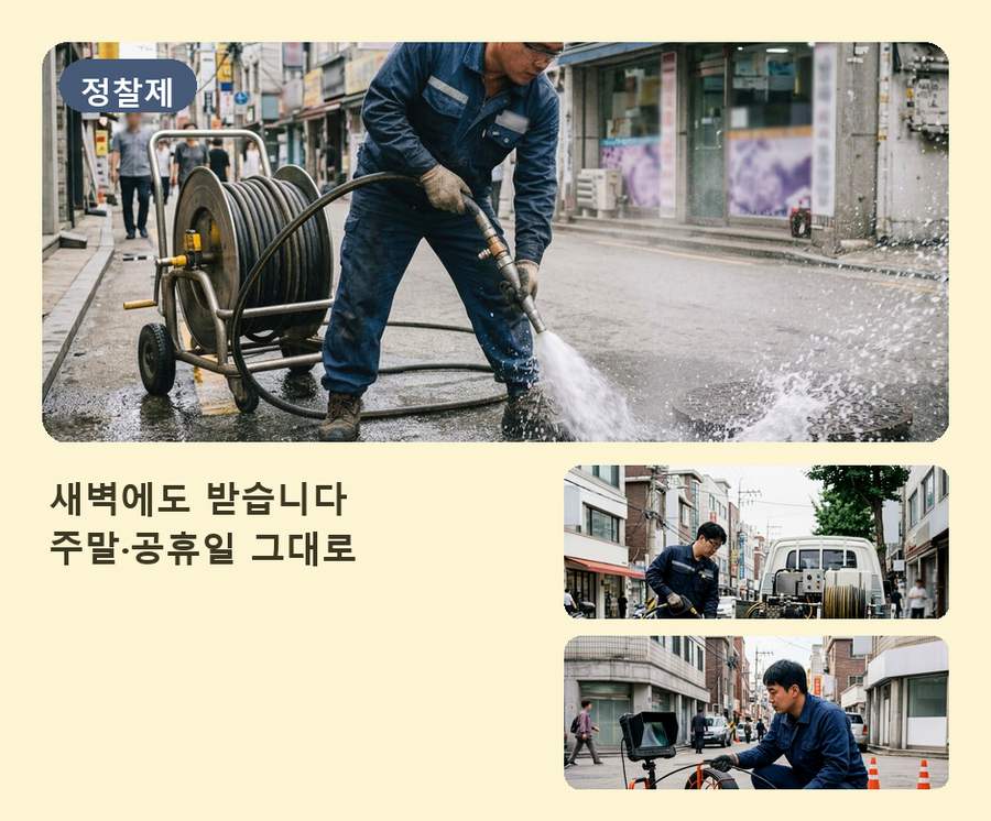 의왕시 내손동 변기막힘 뚫음 현장 작업 사진 - 배관해결사