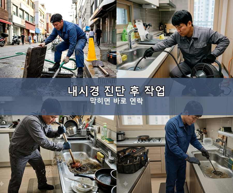 하남시 감이동 싱크대막힘 출장비 무료 현장 작업 사진 - 배관해결사