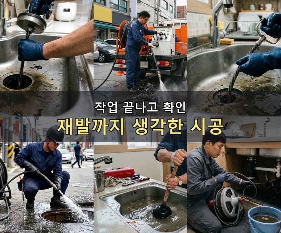 수원시영통구 망포동 싱크대막힘 전문 업체 현장 작업 사진 - 배관해결사