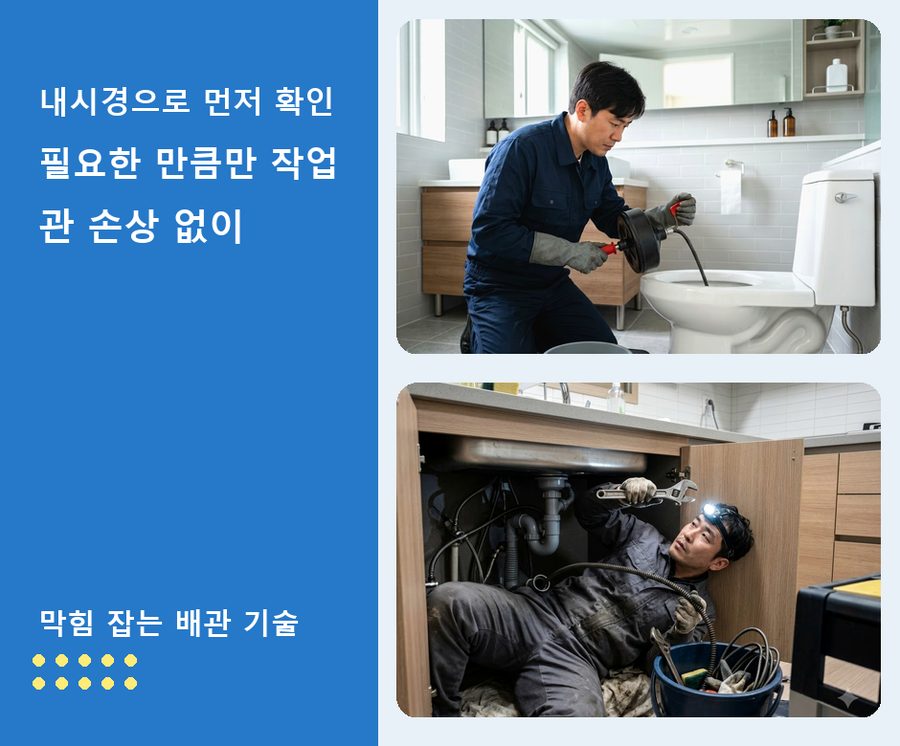 고양시일산서구 대화동 배수구막힘 비용 현장 작업 사진 - 배관해결사