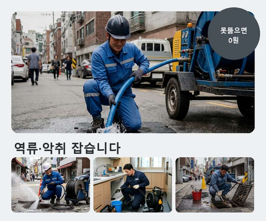 서울 동대문구 신설동 싱크대막힘 24시 출동 현장 작업 사진 - 배관해결사