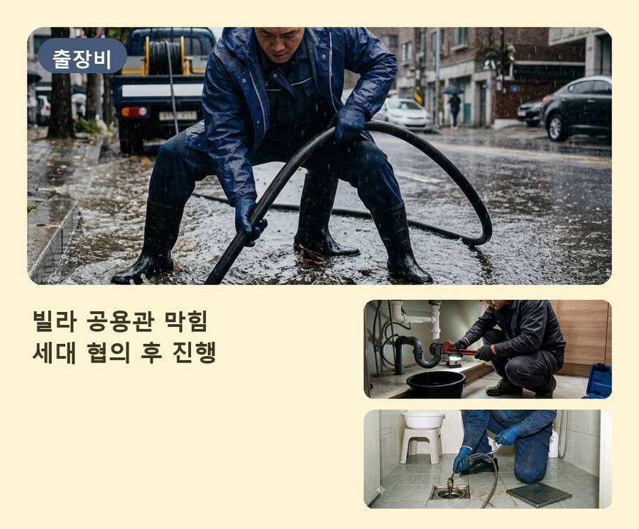 수원시팔달구 교동 하수구막힘 고압세척·관통 작업 모습