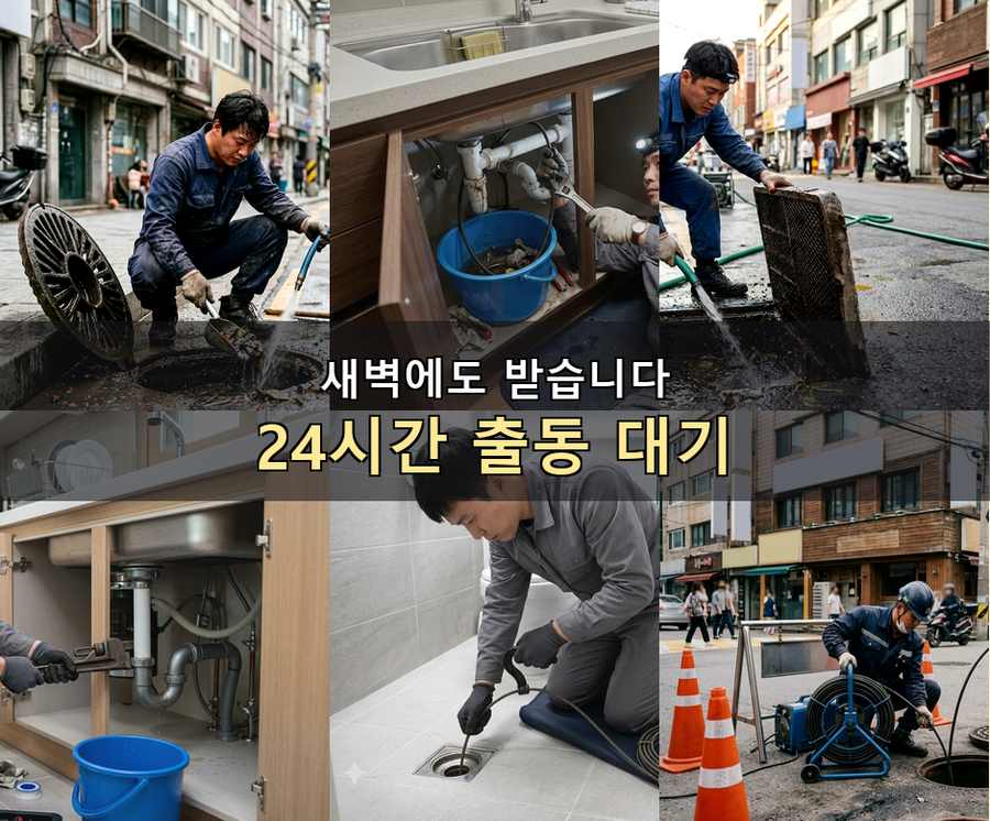 동두천시 광암동 배수구막힘 비용 현장 작업 사진 - 배관해결사