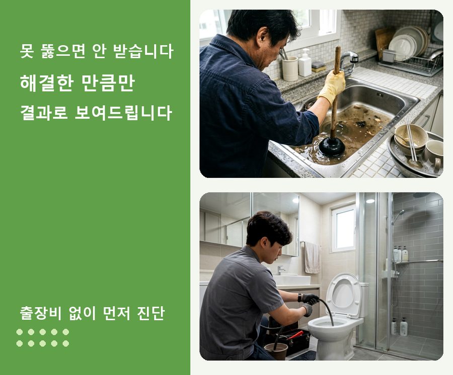 수원시영통구 매탄동 배수구막힘 고압세척·관통 작업 모습