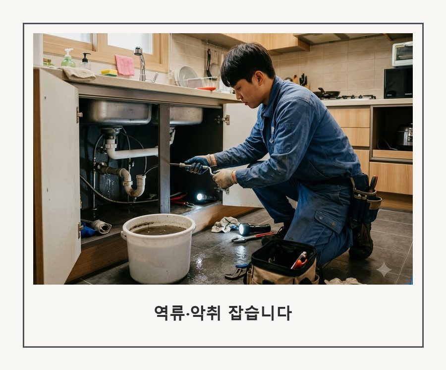 용인시기흥구구 갈동 화장실 하수구막힘 야간 출동 현장 작업 사진 - 배관해결사