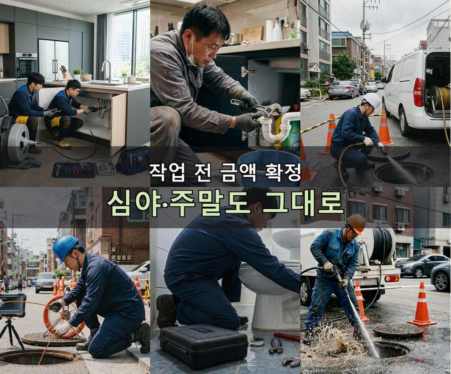서울 영등포구 대림동 변기막힘 당일 처리 현장 작업 사진 - 배관해결사