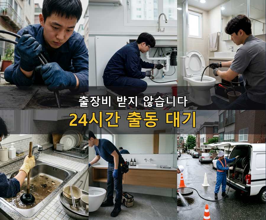 오산시 가장동 하수구막힘 고압세척·관통 작업 모습