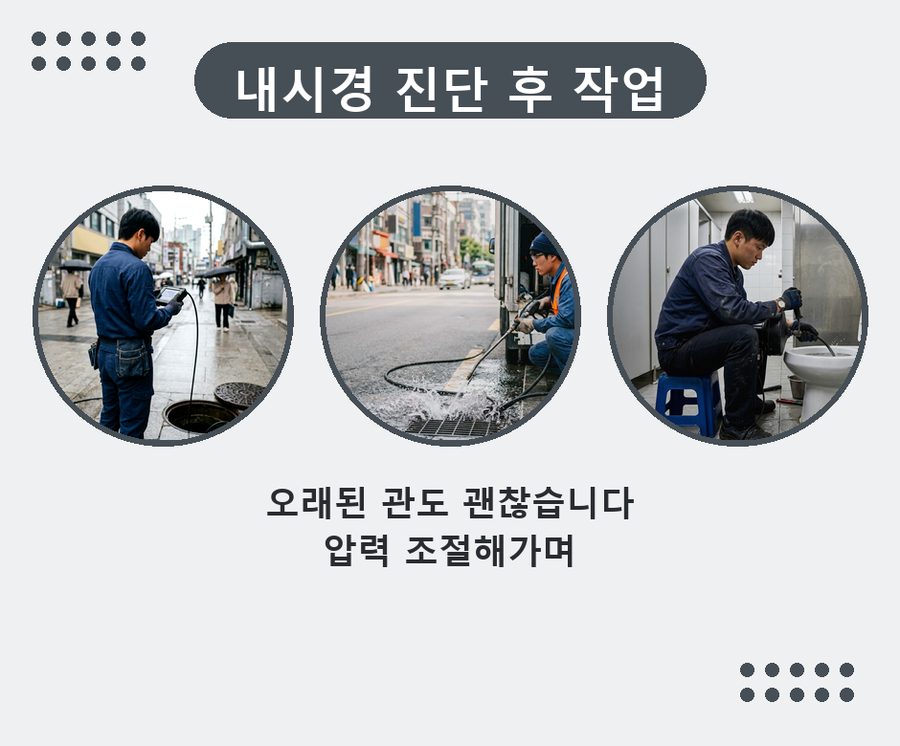 서울 동대문구 신설동 하수구막힘 출장비 무료 현장 작업 사진 - 배관해결사