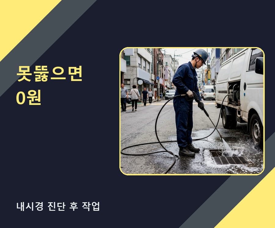 화성시 기안동 배수구막힘 당일 처리 현장 작업 사진 - 배관해결사