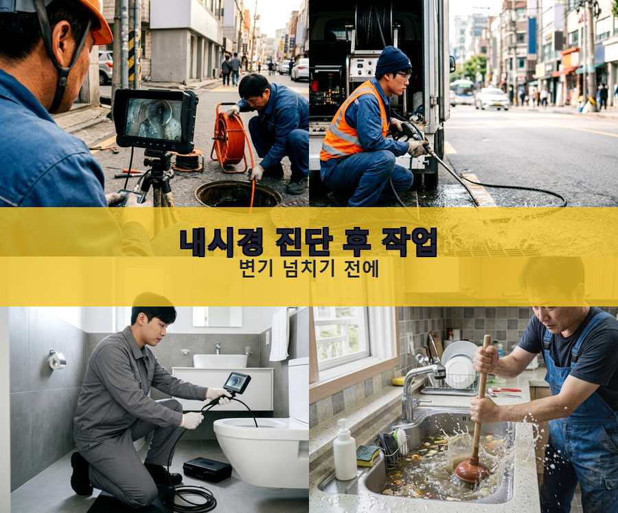서울 강동구 고덕동 싱크대막힘 야간 출동 현장 작업 사진 - 배관해결사
