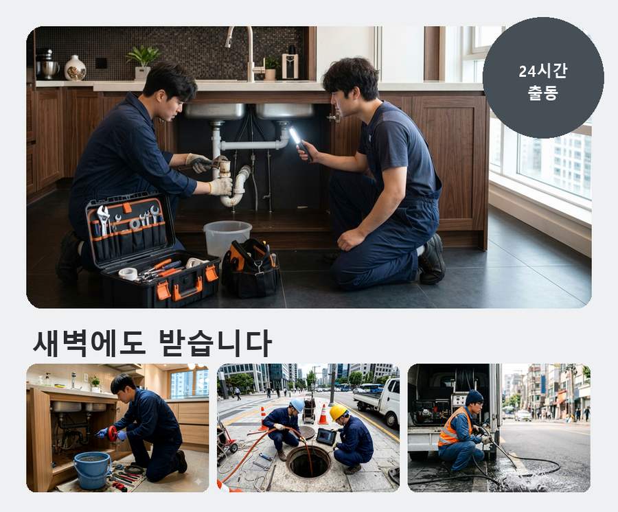 서울 종로구구 기동 고압세척 업체 현장 작업 사진 - 배관해결사
