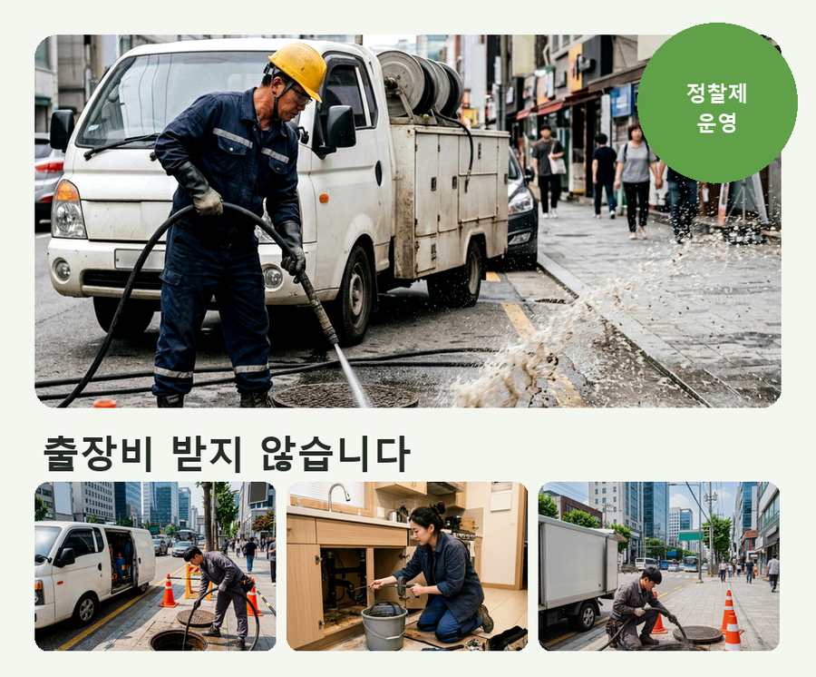 부천시오정구 고강동 변기막힘 고압세척·관통 작업 모습