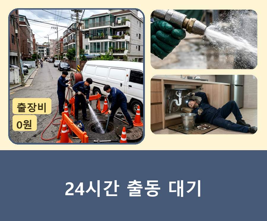 부천시오정구 고강본동 배수구막힘 당일 처리 현장 작업 사진 - 배관해결사