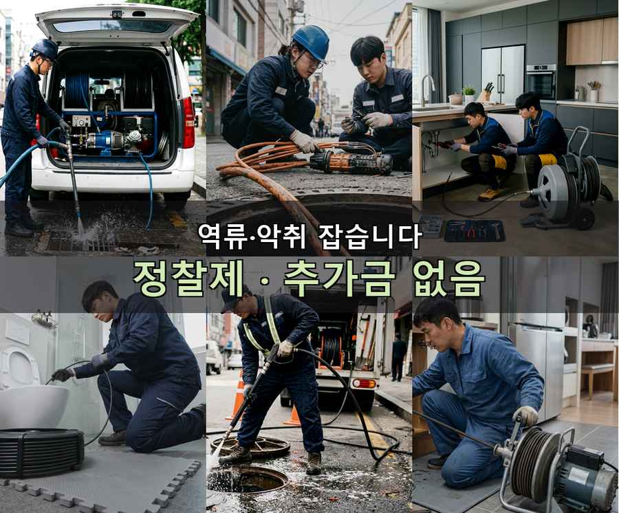 광진구군 자동 세면대막힘 비용 현장 작업 사진 - 배관해결사